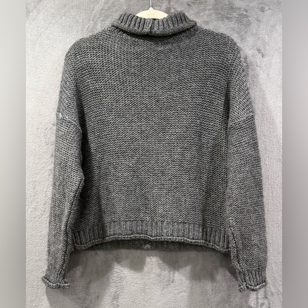 Anthropologie Grey Textured Wool Blend Knit Sweater Women’s Small - Picture 4 of 8